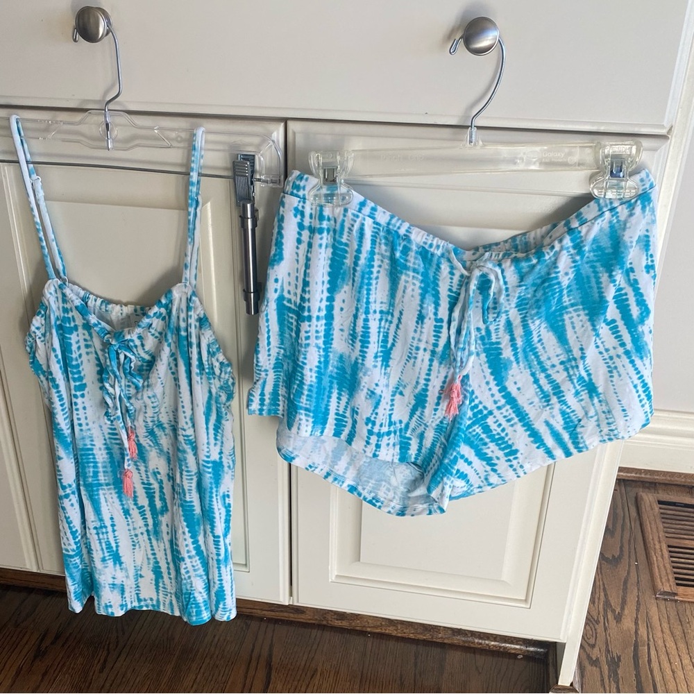 Jessica Simpson Blue and White Pajama Set